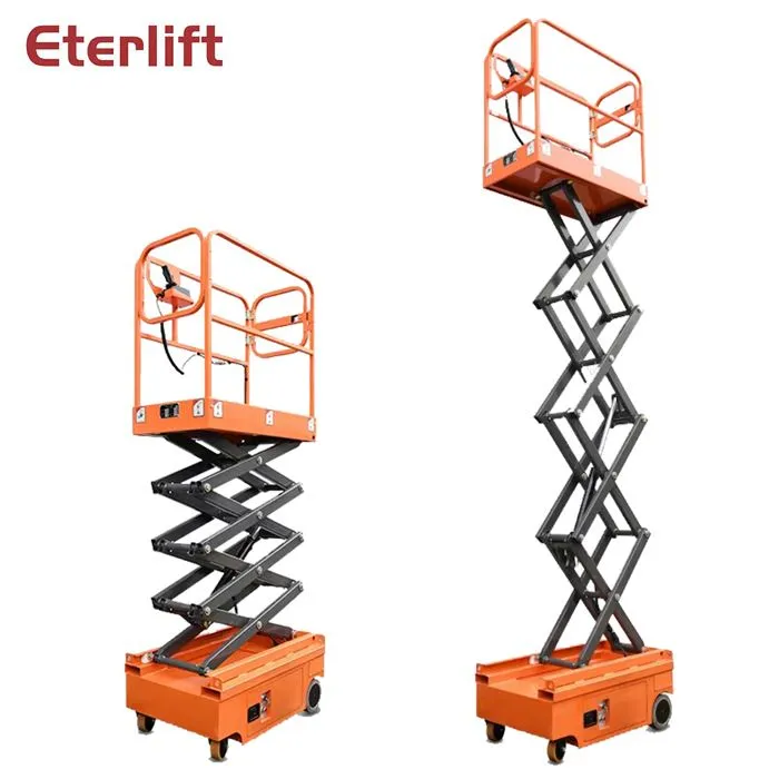 Mini elevador de tesoura semi elétrico
